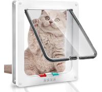 Zerodis Medium Size Cat Door, Outer Size 19.2 x 20cm 4 Way Lockable Cat Flap Door Tunnel for Weight < 14 KG, Waist Circumference < 40cm Pet Cat Dog