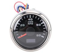 Zerodis MEMATER HOUR 2IN 8000 RPM GAGE TACERMATE OF THE ENGINE FOR THE ENGINE A (Black Dial Silver Bezel)