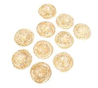 Zerodis Mini Straw Hats 10 Pcs Hand Woven Doll Caps with Vintage Cross Weave for DIY Floral Arrangements Party Decor (Brown 4.5cm/1.8in)