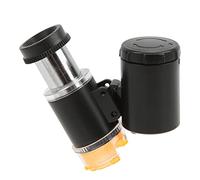 Zerodis Money Detect Portable Mini Microscope, 60x Magnification with 2 LED Lamp and UV Bulb for Antique Jewelry Banknotes Identification, White, 4.1x3.6x2 Cm (9882(RD)2 black)