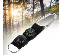 Zerodis Multifunction Mini Portable Thermometer Compass Key Ring for Outdoor Camping Hiking Navigation Compass