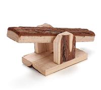 Zerodis Natural Wooden Seesaw for Small Animals, Chewing Training Toy for Mice, Rat, Guinea Pig, Hamster, Rabbit