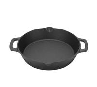 Zerodis Nonstick Cast Iron Skillet with Dual Handle (26cm) | Even Heating, with 2 Pour Spouts, Multifunction Cooking, for Steak, Veggies, Soups, Families