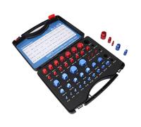 Zerodis Nut and Bolt Thread Checker Set Aluminum 44PCS Thread Identifier Gauges Red Blue Quick Size Reading Storage Box for DIY Hobbyists Mechanics Home Workshop