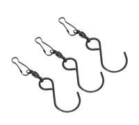 Zerodis Office Supplies Clips Stainless Steel Wind Spinner S Shape Plant Hanger Large Bearing Capacity Stable Hanging Backdrop Clips for Drapes Garden Pot 3.54in 20 Pcs Swivel Hooks (Black)