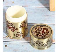 Zerodis Ornaments Alloy Dual Use Toothpick and Cotton Swab Holder with Rose Pattern Bump Design Vintage Style for Dining Room Living Room Hotel Toothpick Box Zinc