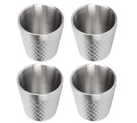 Zerodis Ornaments Cup Double Layer Insulated Hot Cold Drinking Cup with Streamlined Design for Coffee Tea Milk Outdoor Camping Office 4pcs 304 Stainless Steel