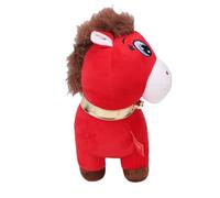 Zerodis Other Decorative Items Plush Toy Red Stuffed Animal Horse Figurine Doll with PP Cotton Fill and Bell Gold Collar for Chinese New Year Decor 2026 Year of The Horse (Happy)