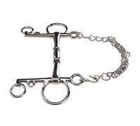 Zerodis Other Horse Supplies Pelham Bit 5 Inch Horse Mouth Bit Chain Equestrian Training Riding Equipment for Jumping Dressage Stainless Steel Jointed Stainless Steel Pelham