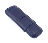 Zerodis Other Household Utensils Cigar Case Premium Soft Touch Travel Holder with Front Pocket for Cutter Elegant Sewing Technology Lightweight Durable Men 2 Fingers Faux Leather (Blue)