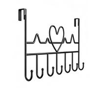 Zerodis Over The Door Hooks, 2 Pack Hanging Coat Rack Space Saving Door Hanger Organizer for Bathroom Bedroom Laundry Room (Black)