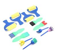 Zerodis Painting Tools Brushes Non EVA Foam Brush Set for Kids with 12 Different Shapes for Early Learning Toddlers Painting Christmas Birthday Gift 12Pcs Sponge