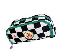 Zerodis Pencil Case, PU Canvas Pen Pouch with Multi Layer Large Capacity Portable Stationery Storage Organizer Zipper Open Close Multifunction Pen Bag for Teen and Adult Boys Girls (Black White Grid