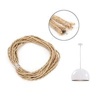 Zerodis Pendant Light Cord Kit Twisted Cloth Covered Wire Vintage Light Pendant Cord Vintage Hemp Rope Twisted Pair Electrical Wire Cable DIY Accessories for Chandelier (2m / 6.56ft)