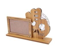 Zerodis Perpetual Calendar Picture Frame, Memory Holder with Smooth Wheel Ensures Accurate Date Display Easy Photo Change Keeps Fresh Decor MDF Base Stable for Home Office (OK)