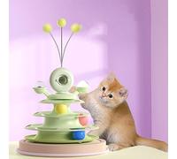 Zerodis Pet Ball Tower Toys with a 4 -layer Watch Platform Game, Multiple Layers for Greater Interest and Passion, Good for Cat Health (Green)