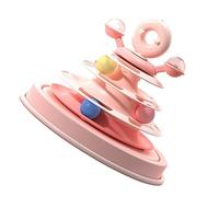 Zerodis Pet Ball Tower Toys with a 4 -layer Watch Platform Game, Multiple Layers for Greater Interest and Passion, Good for Cat Health (Pink)