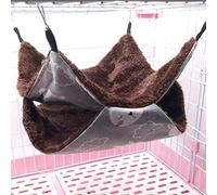 Zerodis Pet Hammock Soft Warm Hanging Bed Sleeping Bag for Hamster, Small Animals, Guinea Pigs, Birds, Canvas and Velvet, Grey Rabbit (34 * 34)