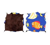 Zerodis Pet Hammock Soft Warm Hanging Bed Sleeping Bag for Hamster, Small Animals, Guinea Pigs, Birds, Canvas and Velvet, Grey Rabbit (34 * 34)