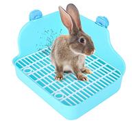 Zerodis Pet Toilet with Foot Mat for Rabbit Chinchilla Guinea Pig, Square Shape, Small Animal Cage Use, Green
