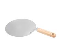 Zerodis Pizza Paddle, 10 Inch Stainless Steel Pizza Peel Metal Round Lifter, Spatula with Wood Handle for Baking Homemade and Bread