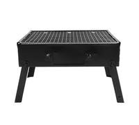 Zerodis Portable Charcoal Grill, Iron & Stainless Steel, Foldable, Black, Outdoor, 1 Rack, 1 Burner, 35x27x22cm