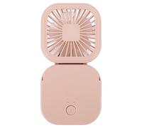 Zerodis Portable Folding Fan, 3 Speed USB Rechargeable Handheld Mini Fan with Rotatable Handle and Lanyard, for Home Travel Camping Dormitory (Pink)