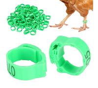 Zerodis Poultry Foot Ring, 100pcs 001-100 Numbered Plastic Bird Leg Bands Rings Poultry Chickens Ducks Goose Leg Bands Rings(Green)