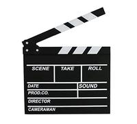 Zerodis Professional Movie Directors Clapboard, Movie Film Clap Board Photography Studio Video TV Acrylic Clapper Board Dry Erase Black Wooden Clapper Board for Director 20 X 20cm