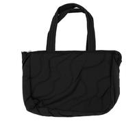 Zerodis Puffer Tote Bag for Women, Black Quilted Work Handbag | with Luggage Strap, Lightweight Water Proof, Fits 13 Inch Laptop, for Travel Gym Commute