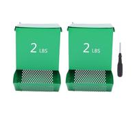 Zerodis Rabbit Feeder, Large Capacity Rabbit Food Dispenser Metal Support Small Animal Feeder with Lid for Hamsters Guinea Pigs Chinchillas and Other Small Pets