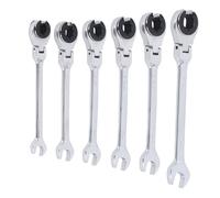 Zerodis Ratcheting Wrench Set, Cr V Steel Tubing Wrench Set with 72 Tooth Gear, 6 Piece 10mm 12mm 13mm 14mm 15mm 17mm for AC and Brake Line Work