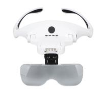 Zerodis Rechargeable Headband Magnifier, LED Magnifying Glasses with 4 LED Lights 5 Detachable Lenses for Close Work Reading Crafts, Handsfree Head Mounted Lighted Glass