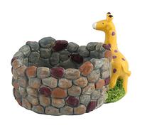 Zerodis Resin Succulent Pot Animal Shaped Planter for Artificial Live Succulents, Giraffe Herb Flower Basket Garden Home Decor with Drainage Hole