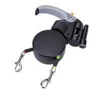 Zerodis Retractable Dog Leash, Double Tractor Pet Tape with Waste Bag Dispenser LED Light 360 Degree Non Tangling Reflective Nylon Puppy Walking Rope for Small Dogs (3 Meter / 9.8ft)