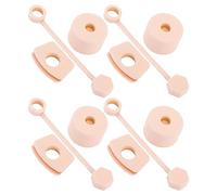 Zerodis Reusable Silicone Sealing Kit, Leakproof Straw Tips Cover, Portable Washable Square Spill Stopper for Bar Tools (Pink)