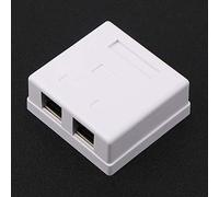 Zerodis RJ45 Module Box ABS Double Port Cat 6 Desktop Information Box 8P8C