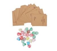 Zerodis Romantic Card Set, Acrylic Heart Stone Collection with 24 Unique Acrylic Hearts, Durable Cardboard Versatile Use for School Parties Family Events Romantic Occasions