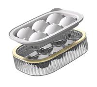 Zerodis Round Ice Ball Maker with Silicone Cover Easy Release Whiskey Bourbon Cocktail Mold for Whiskey Bourbon Cocktail Home Bar (Six Balls - White)