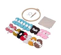 Zerodis Russian Poke Poke Sets Beginner Owl Embroidery Kit DIY Punch Needle Yarn Starter Embroidery Set for Craft Lovers with Floral Pattern and Hoop for Home Decor Punch Needle Kits