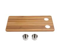 Zerodis RV Wood Table Top, 31.5x15.75in Solid Wood Surface with 2 Cup Holders, for RV, Yacht, Boat, Marine, Dining, Work Activities, Leisure (Brown Wood Streak)