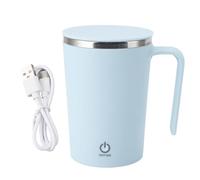 Zerodis Self Stirring Coffee Mug, Rechargeable with Lid, Stainless Steel Portable Electric Magnetic Automatic Mixing 350ml 12oz, for Office, Car, Home Use (Blue)