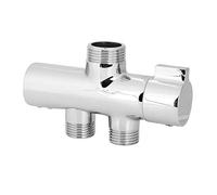 Zerodis Shower Head Diverter Solid Metal Bathroom Separator Easy Installation 3 Way Shower Valve for Handheld and Fixed Showerhead