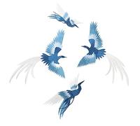 Zerodis Single Design Phoenix Path Borded Patch Sticker for Jeans Hats Bags Jackets 4 PCs