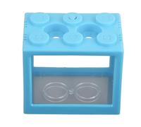 Zerodis Small Betta Fish Aquarium with Detachable Lid, Transparent Acrylic Mini Aquarium with Ventilation Holes for Home Desktop Fast Change Water for Beginner Fish Keepers (Blue)