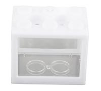 Zerodis Small Betta Fish Aquarium with Detachable Lid, Transparent Acrylic Mini Aquarium with Ventilation Holes for Home Desktop Fast Change Water for Beginner Fish Keepers (White)