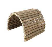 Zerodis Small Pet Toys Flexible Wood Hideout For Small Pets Multi-Use Tunnel And Chew Toy For Gerbil Guinea Pig Rabbit Wooden Hamster Bridge (15 * 40CM)