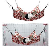 Zerodis Small Pet Toys Hanging Ferret Hammocks Summer Cooling Hamster Hammock for Rat Accessories Bed for Guinea Pig Squirrel Chinchilla Playing and Sleeping Rat Hammock Small Animal (Strawberry)