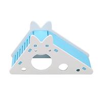 Zerodis Small Pet Toys House Wooden Home With Slide And Stairs For Small Animals Comfort And Fun For Squirrels And Gerbils Colorful Pet Hamster (Blue)