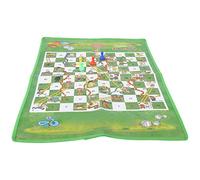 Zerodis Snake and Ladder Game Snake Chess Set Kids Board Game with Portable Foldable Washable Mat for Family Travel Outdoor Activities 60x45cm (Height 3cm Diameter 2cm)